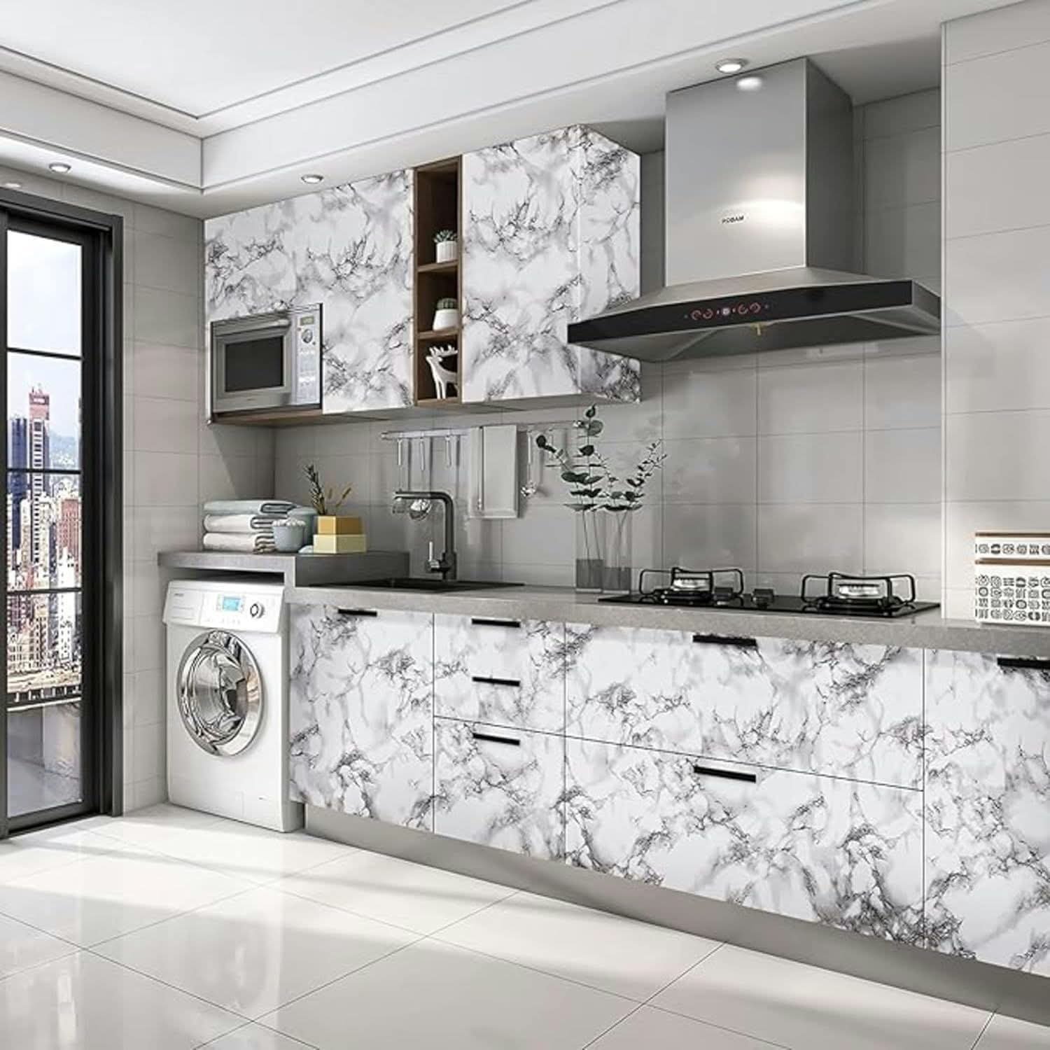 Marble Foil Wall Sticker [White Pattern] Size 60*200